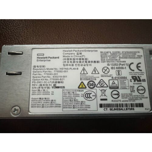 HP 775592-001 HP 900W AC 240VDC POWER SUPPLY - 775593-201 / HSTNS-PL48-B