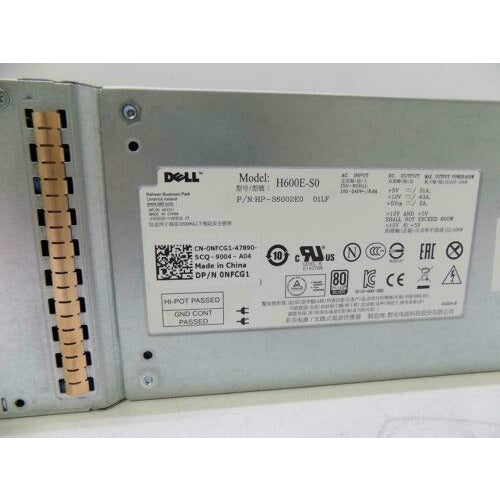 HP Dell Fuente DELL H600E-S0 600W POWER SUPPLY HP-S6002E0 80 PLUS SILVER SERIES