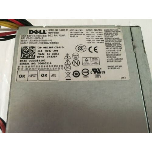 Dell Power 0N238P N238P Dell PowerEdge T110 305W Power Supply PSU L305P-01 PS-6311-5DF2-LF