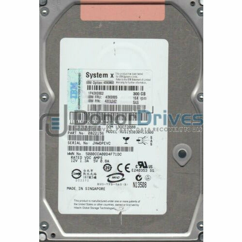 HUS153030VLS300, PN 0B22156, IBM 300GB SAS 3.5 Hard Drive disco