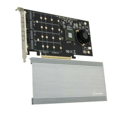 Controladora Quad M.2 M-key NVMe Slot PCIe 3.0 x16 Bifurcation Riser Controller Card Non-RAID - MFerraz Tecnologia