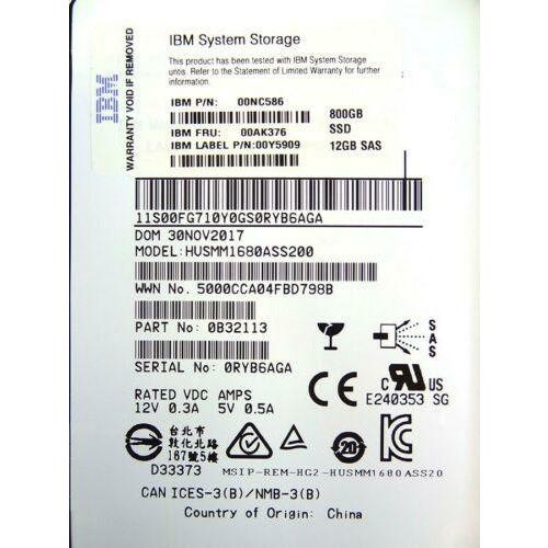 IBM 00AK376 800GB SAS SSD - Side View | Alo Tech Solutions