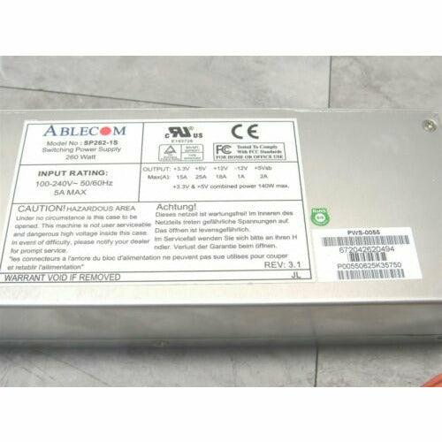 Ablecom / SuperMicro SPS262-1S PWS-0055 260W 1U Server Switching Power Supply fonte