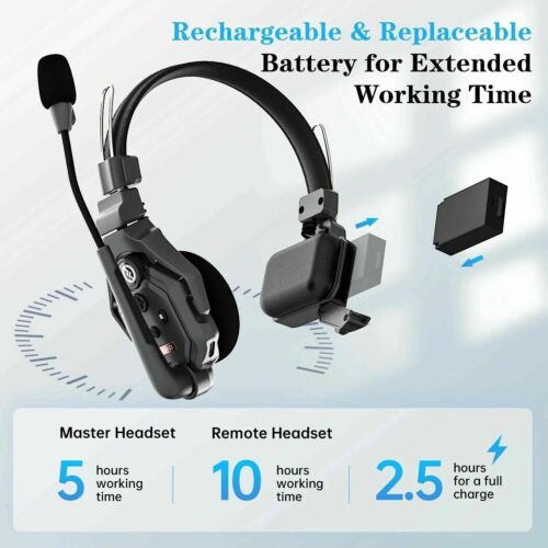 HOLLYLAND Solidcom C1 4S Wireless Headset Intercom System 1000ft Full Duplex