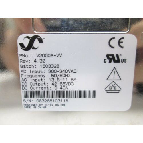 V2000A-VV Rectifier 200-240VAC 13.8-11.5A IN, 42-56VDC 0-40A OUT