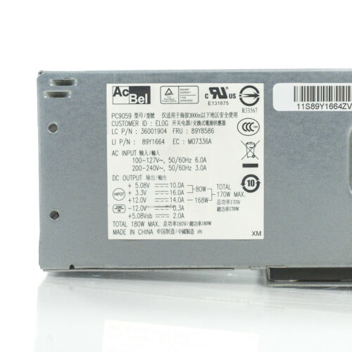 Power Lenovo ThinkCentre Edge 71 72 A70 SFF 180W PSU Power Supply 89Y8586 89Y1664