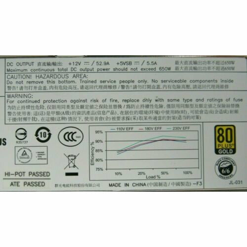 Cisco 74-7541-02 R2X0-PSU2-650W-SB 650W UCS C200 Redundant Power Supply 35-4 fonte