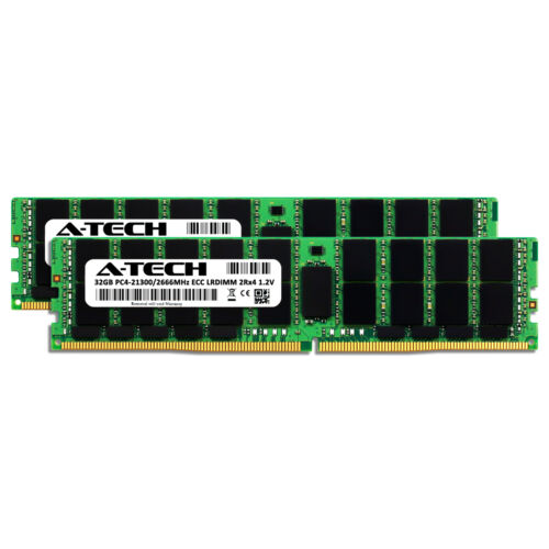 Dell Memory 64GB 2X 32GB DDR4 2666 PC4-21300 ECC LRDIMM for Dell PowerEdge R6415 Memory RAM