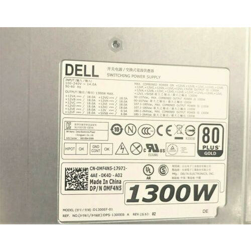 Dell Power Dell 1300W Server Power Supply D1300EF-01 MF4N5 PSU DELL T7910 T5810 T7810 T7610