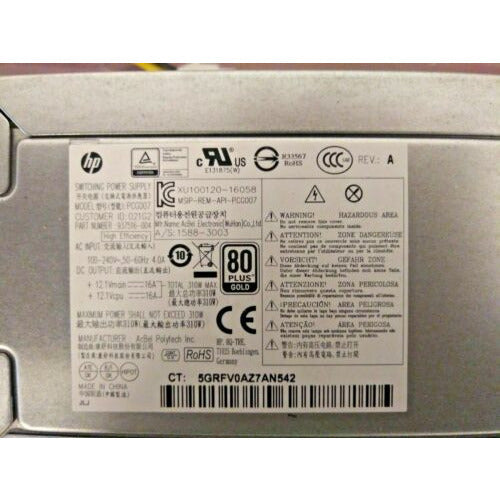 HP Power Supply 937516-004 310W PCG007 6+4 Pin 80 PLUS Gold fuente