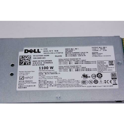 Dell Power DELL 1Y45R R510 T710 R810 R815 R910 1100W POWER SUPPLY