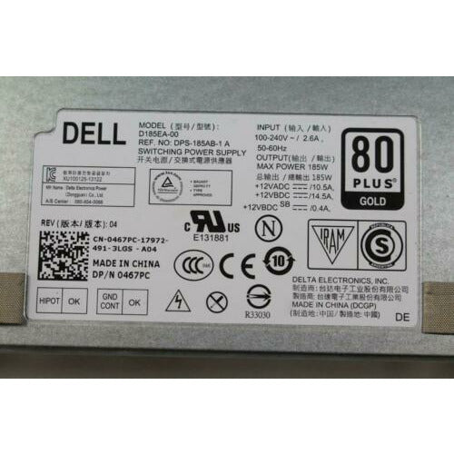 Dell Power Dell AIO Inspiron 23 5348 OptiPlex 9030 D185EA-00 185W Power Supply DELL 0467pc dps-185ab-1 a 0jt4d5