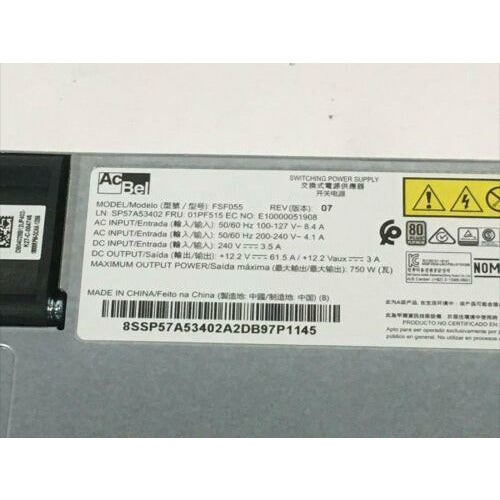 ACBEL 01PF515 FSF055 SWITCHING POWER SUPPLY for ThinkSystem SR630 SR530 SR860 Power