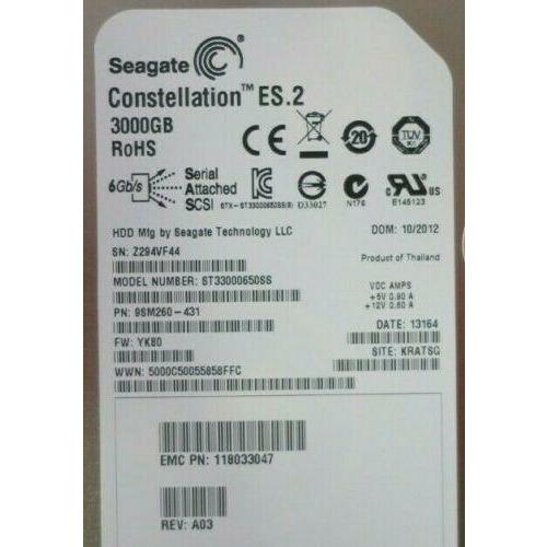 EMC V4-VS07-030 3TB SAS VNX HDD - Top View | Alo Tech Solutions