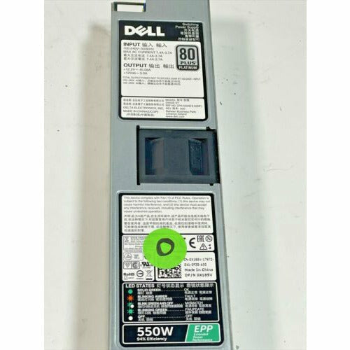 Dell Power DELL 0X185V D550E-S1 POWEREDGE R420 R430 80PLUS PLATINIUM 550W POWER SUPPLY