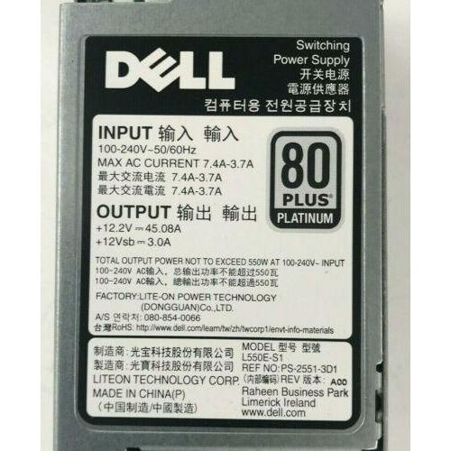Dell R330 R430 550W PSU 0NCNFF - Rear View | Alo Tech Solutions
