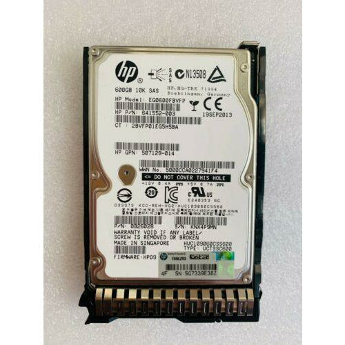 HP EG0600FBVFP 641552-003 653957-001 600GB 10K 2.5" SFF SAS HARD DRIVE Gen9 G8 9