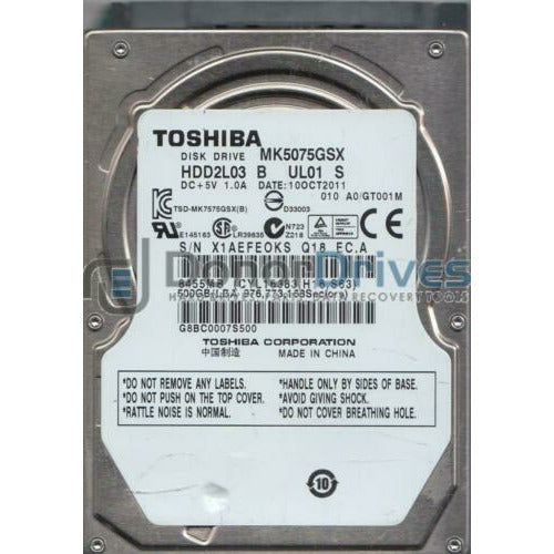 Toshiba MK5075GSX 500GB SATA 2.5" HDD - Connector | Alo Tech Solutions
