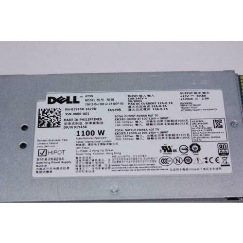 Dell Fuente DELL 1Y45R R510 T710 R810 R815 R910 1100W POWER SUPPLY
