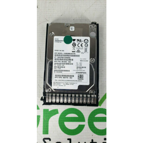 HP HPE 868774-002 867254-003 900GB 2.5" SFF Hot Swap 15K SAS 12Gbps HDD w/ HP Tray