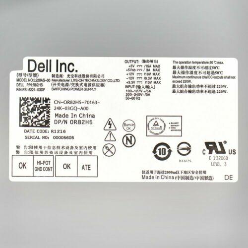 Dell H220NS-00 220W Power Supply - Connector View | Alo Tech Solutions