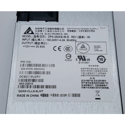 Cisco MA-PWR-250WAC 250W PSU Meraki MS 320/350 - Package | Alo Tech Solutions