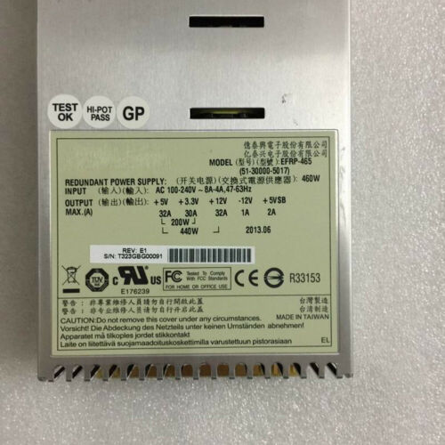 460W For ETASIS Disk Array Card Storage Redundant Power Supply EFRP-465 fonte
