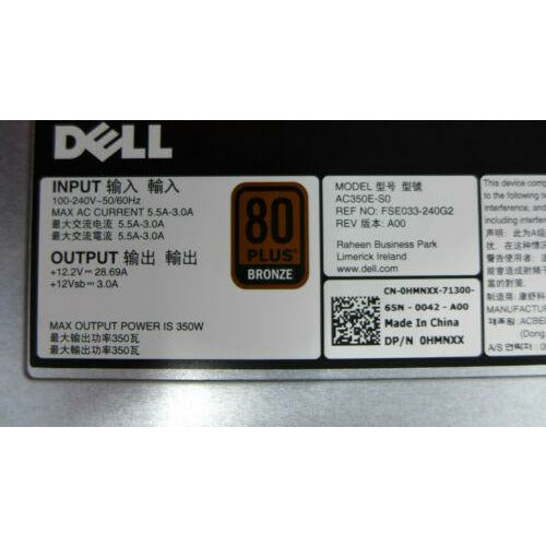 Dell Power Dell PowerEdge T330 350W Power Supply AC350E-S0 HMNXX