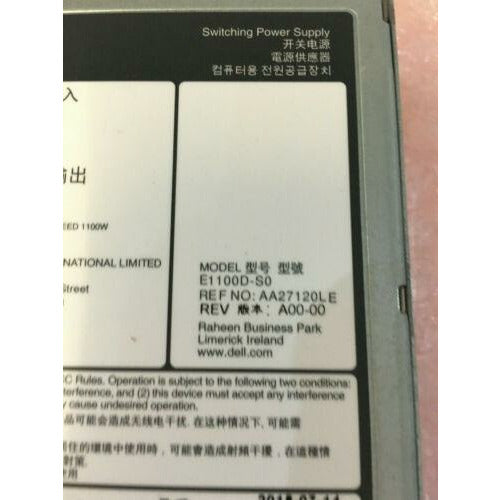 Dell Power DELL R630 R730 R730XD 1100W DC SWITCHING POWER SUPPLY E1100D-SO 5G4WK 02RN7