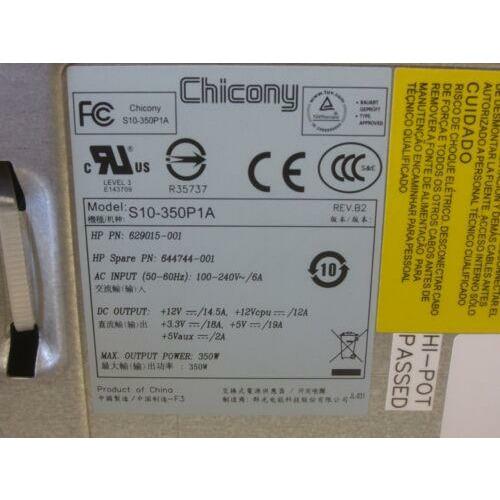 HP Fuente HP ML110 G7 Power Supply 350W 629015-001 644744-001 S10-350P1A