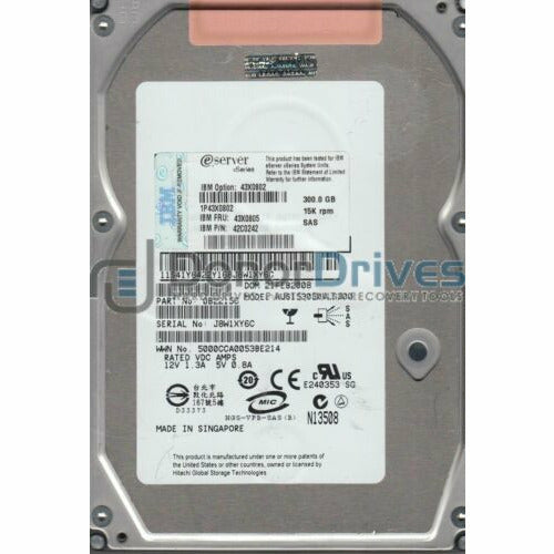 HUS153030VLS300, PN 0B22156, IBM 300GB SAS 3.5 Hard Drive disco