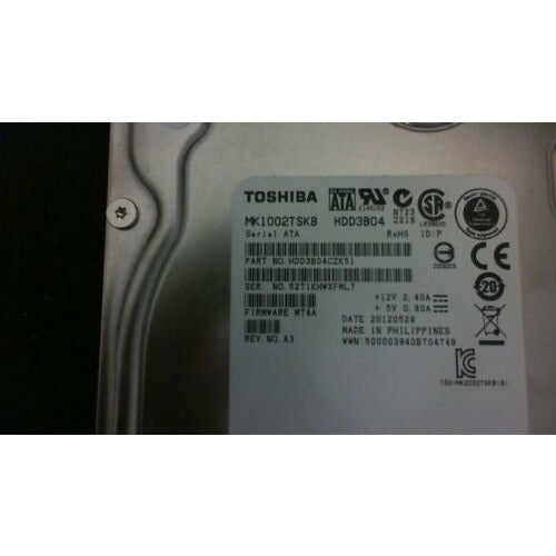 Toshiba MK1002TSKB Enterprise 1TB 3.5" SATA 7200RPM Hard Drive disco