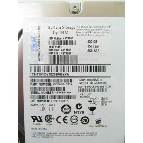 IBM 49Y1865 450GB 15K SAS HDD - Interior | Alo Tech Solutions