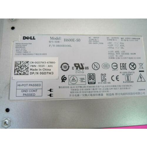 Dell Fuente Dell PowerVault MD1200 MD1400 600W 80 Plus Power Supply GD7W3