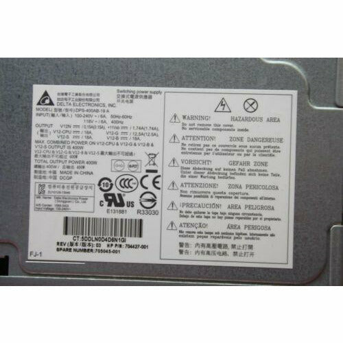 HP Power HP Z230 Tower 400W PSU Power Supply Unit 704427-001 705045-001