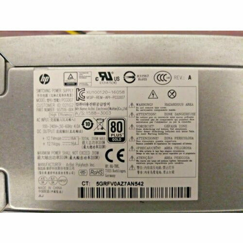 HP Power Supply 937516-004 310W PCG007 6+4 Pin 80 PLUS Gold fonte