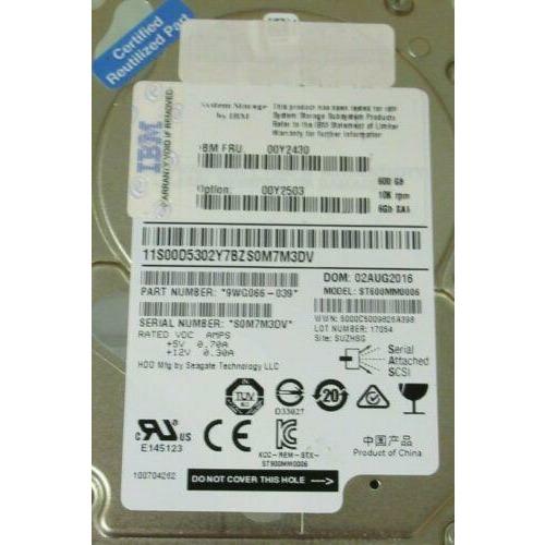 IBM 00Y2430 - 600GB SAS 10K 2.5" HDD - Packaging | Alo Tech Solutions