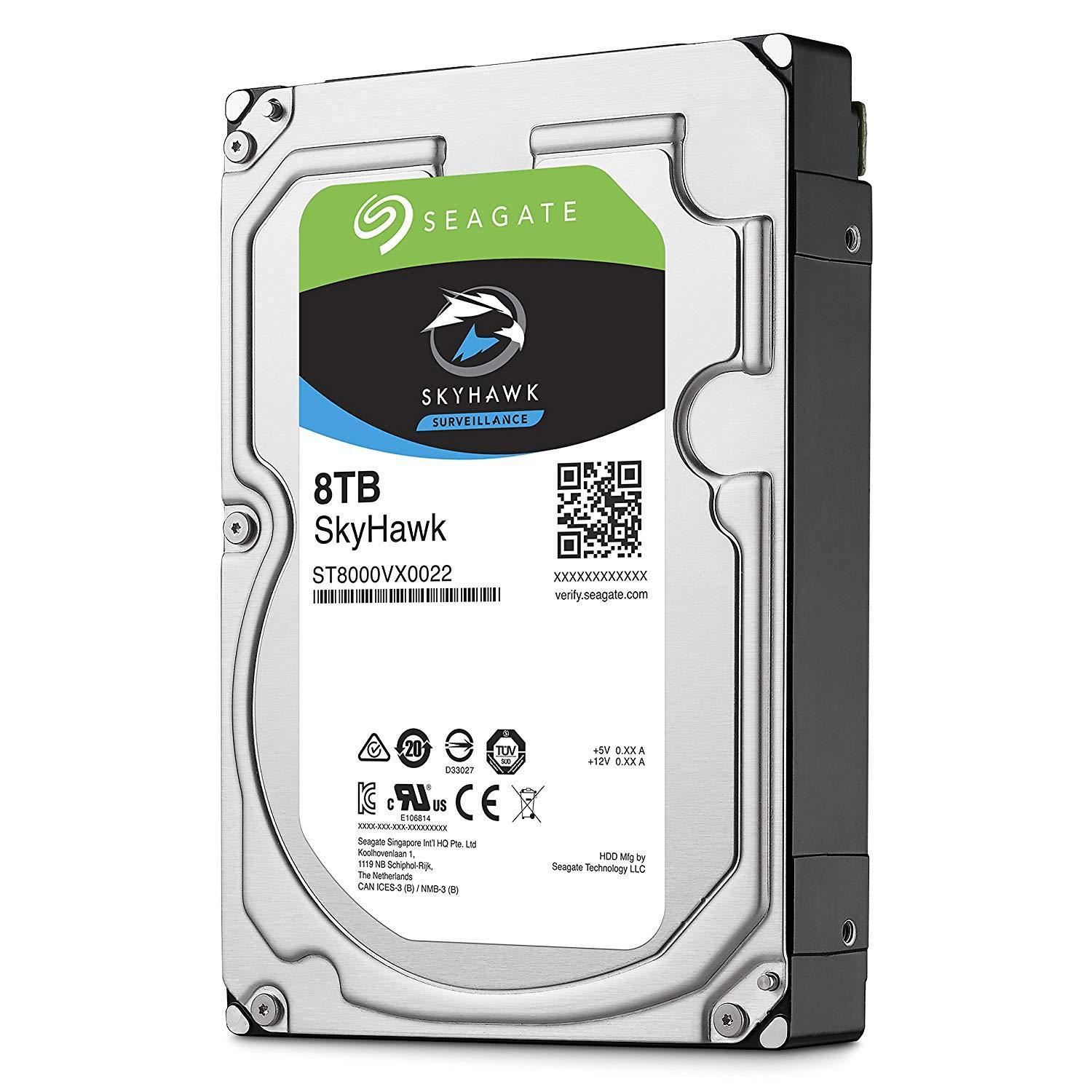 Seagate SkyHawk 8TB Surveillance Internal Hard Drive HDD – 3.5 Inch SATA 6Gb/s 256MB Cache for DVR NVR Security Camara System with Drive Health Management (ST8000VX0022