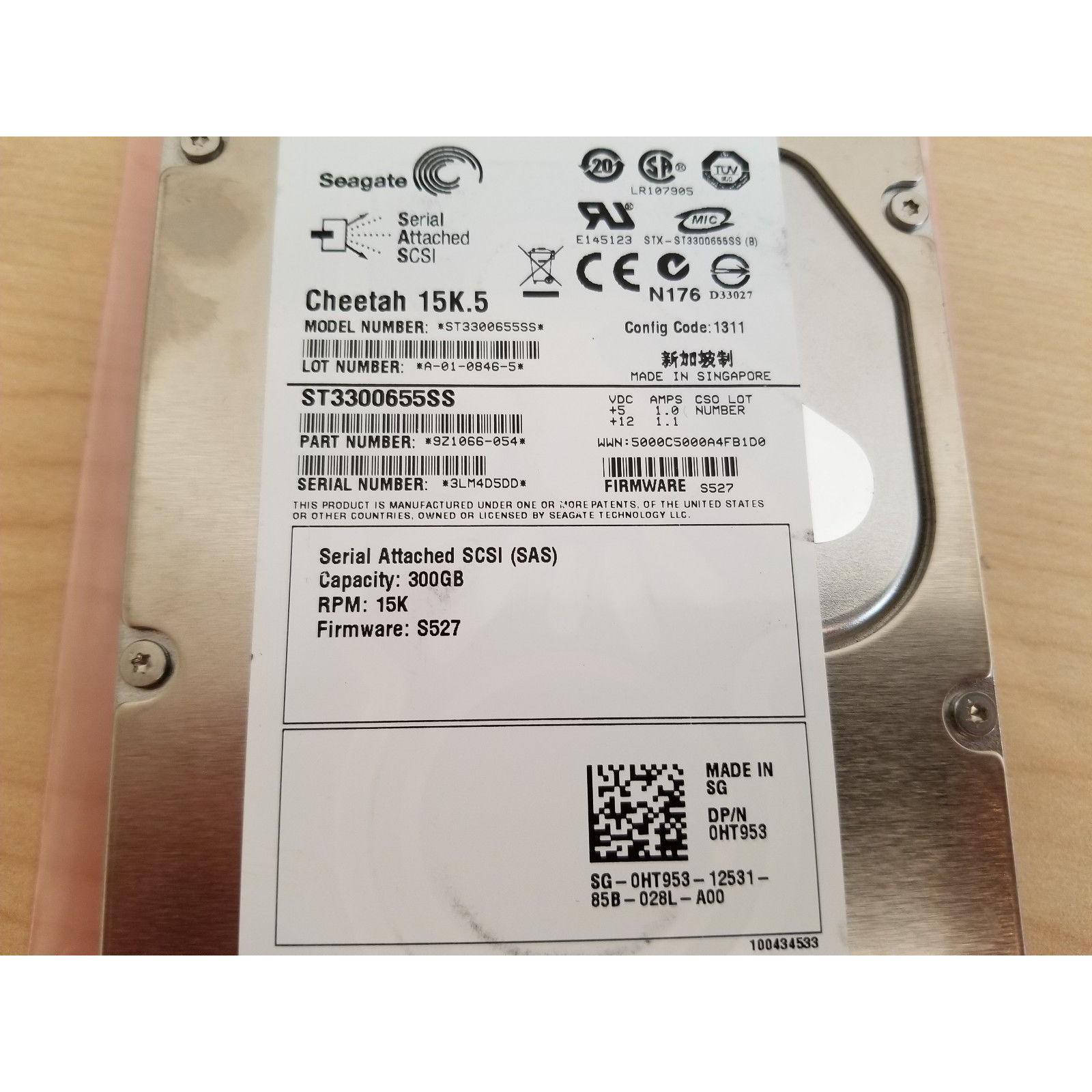 Seagate ST3300655SS SAS 300GB 15.5K 1311 A-01-0846-5 9Z1066-054 S527 HT953 5DD 836367003442