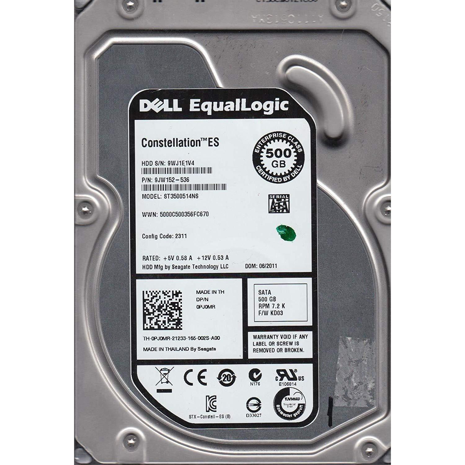 Dell ST31000524NS, 9WK, KRATSG, PN 9JW154-536, FW KD03, Dell 1TB SATA 3.5 Hard Drive