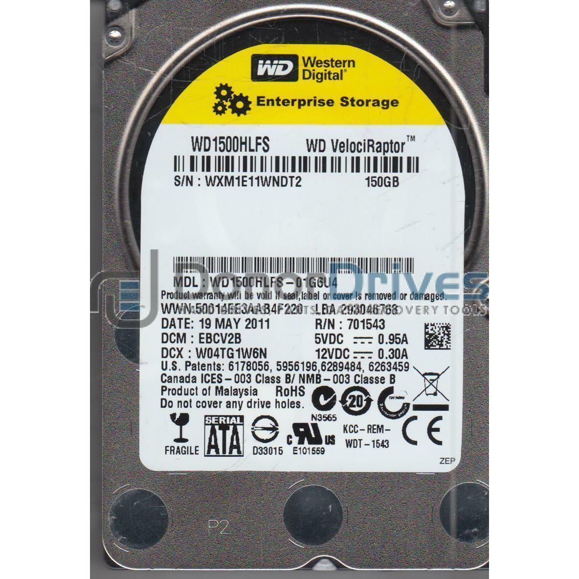 Western Digital WD1500HLFS-01G6U4 150GB SATA 2.5" HDD - Rear | Alo Tech Solutions