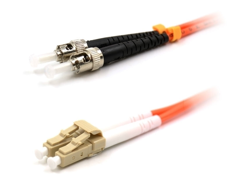 LC UPC to ST UPC Duplex OM2 Multimode PVC (OFNR) 2.0mm Fiber Optic Patch Cable