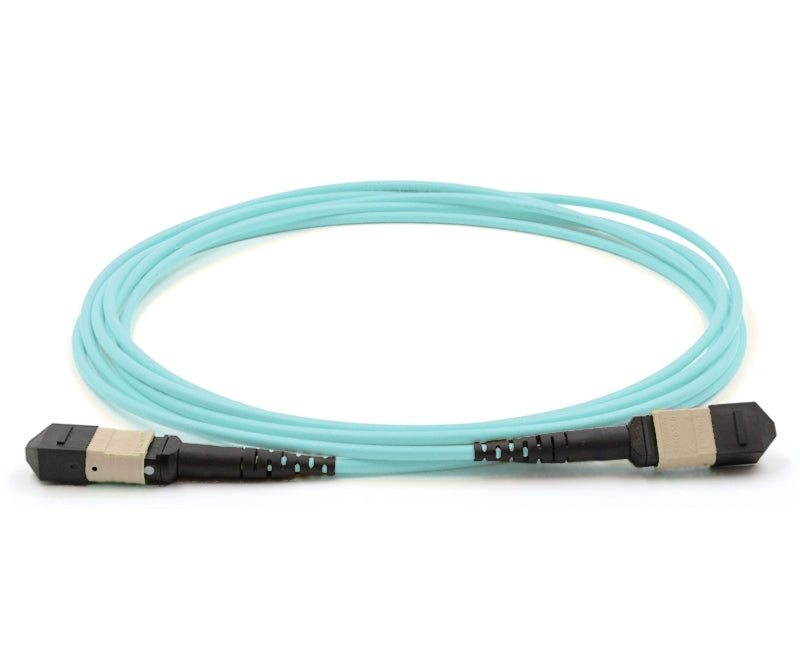 MTP-12 Female 12 Fibers OFNP/LSZH OM3 50/125 Multimode Elite Trunk Cable, Aqua
