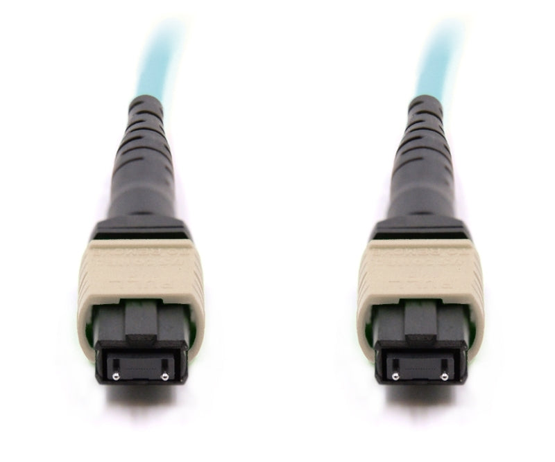 MTP-12 Female 12 Fibers OFNP/LSZH OM3 50/125 Multimode Elite Trunk Cable, Aqua