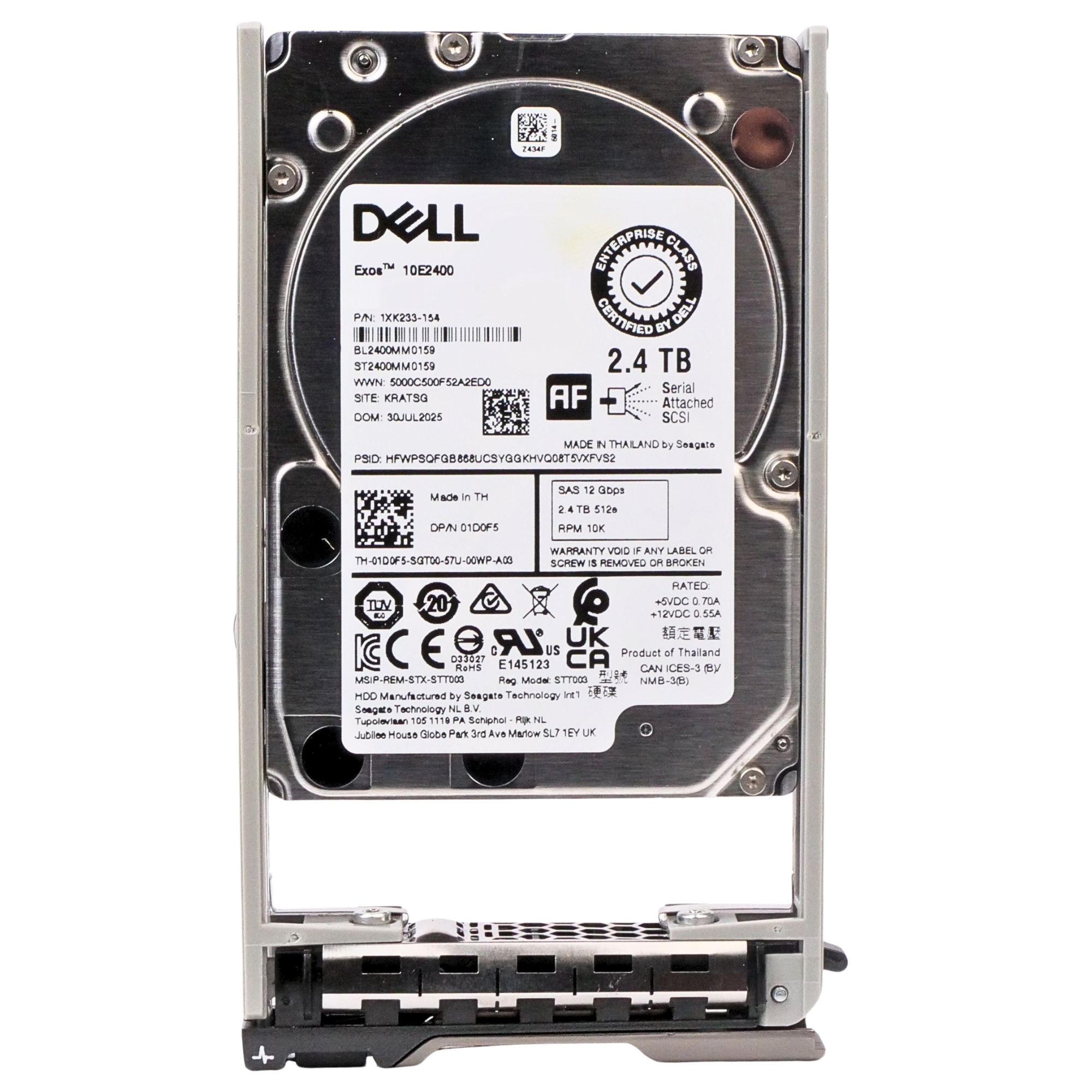 Dell G13 400-BTQX 2.4TB 10K RPM SAS 12Gb/s 512e 256MB 2.5in HDD