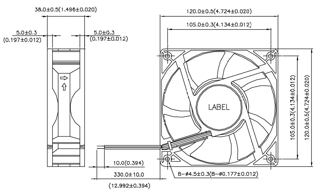 AFB1212HHE-4L15 Delta DC12V 0.7A 4-wire cooling fan