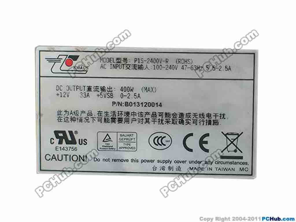 EMACS-Zippy P1S-2400V-R Server - Power Supply P1S-2400V-R, 400W,