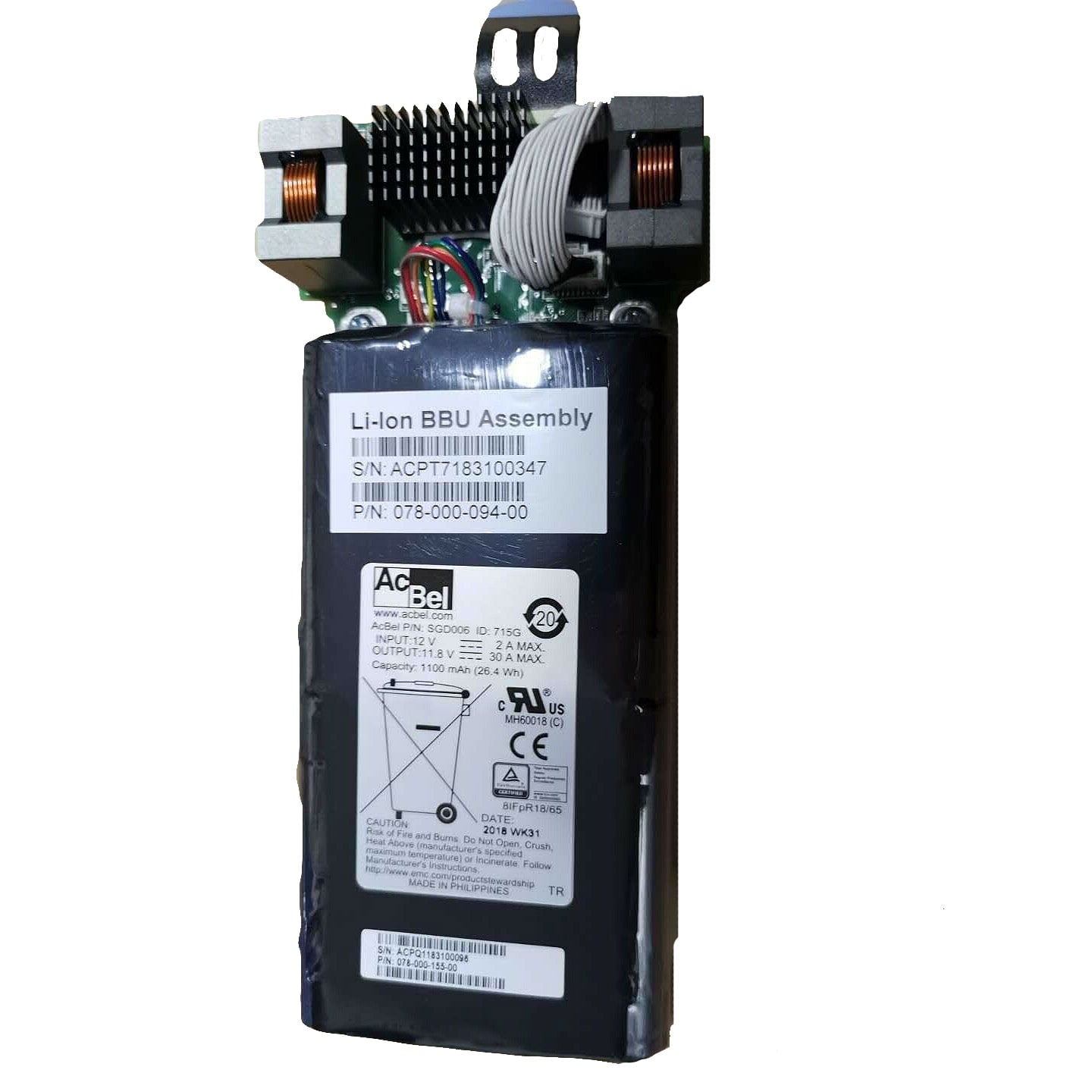 078-000-128 – NEW – EMC Unity 300-400-500-600 BBU Battery 078-000-155, 078-000-094, 078-000-130