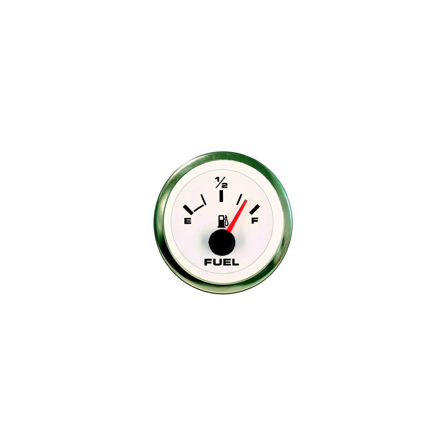 Sierra 62551P White Premier Pro Series 2" SS Fuel Gauge & Requires "F" Sender, Code