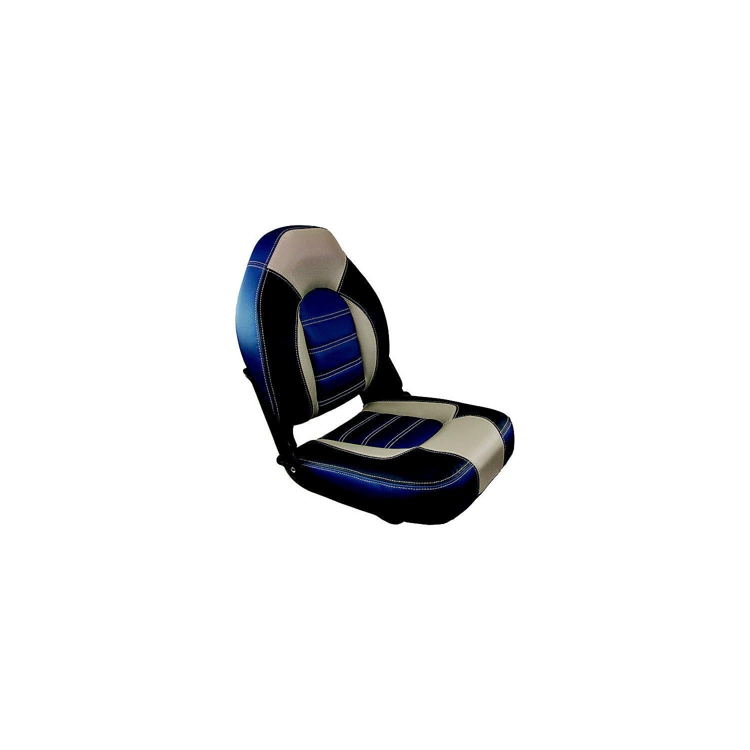 Springfield 1061069-B Skipper Premium High Back Fold Down Seat, Blue/Gray